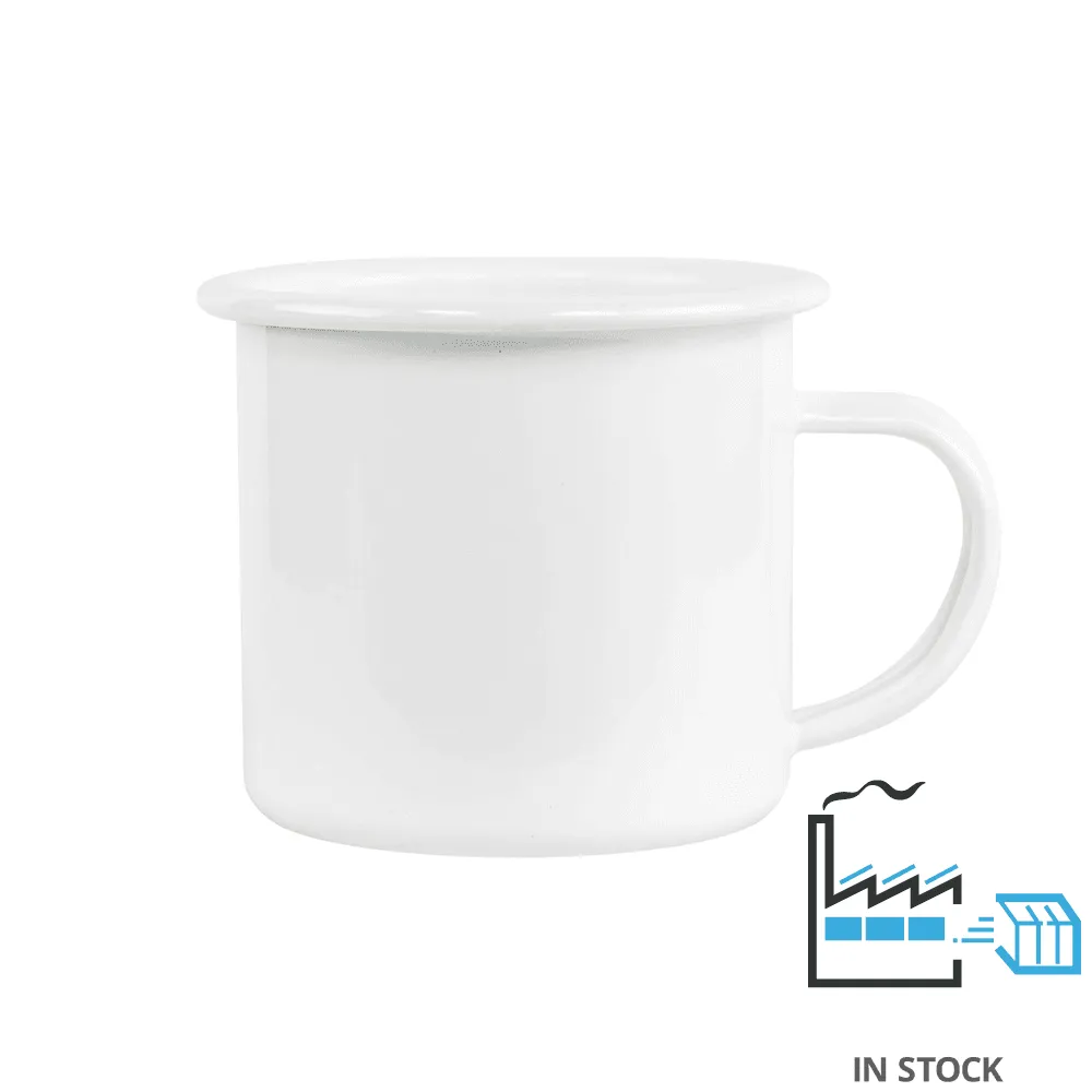 12 oz  Fine SS Enamel Cup - White Rim
