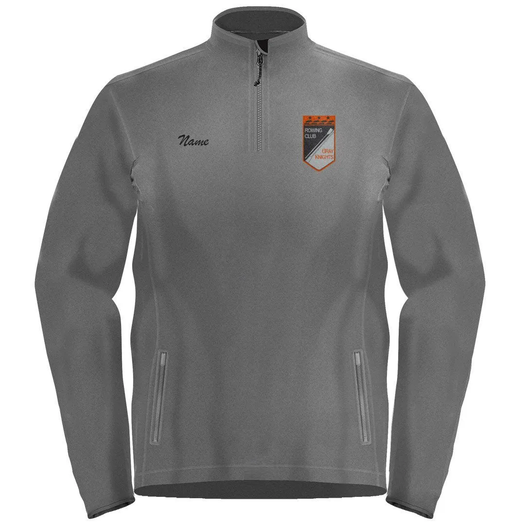 1/4 Zip Gray Knights Rowing Club Fleece Pullover