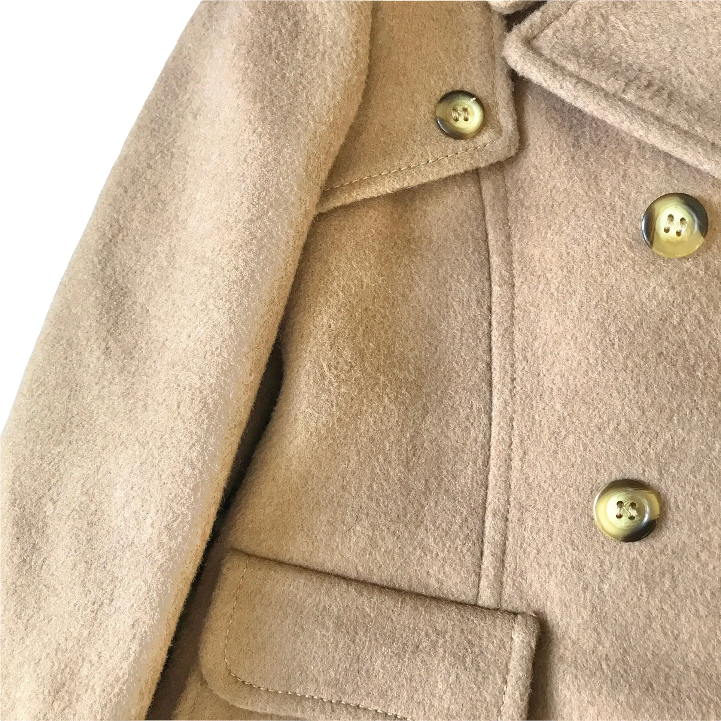 1970's Wool Beige Double Breasted Coat  /5-6Y