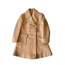 1970's Wool Beige Double Breasted Coat  /5-6Y