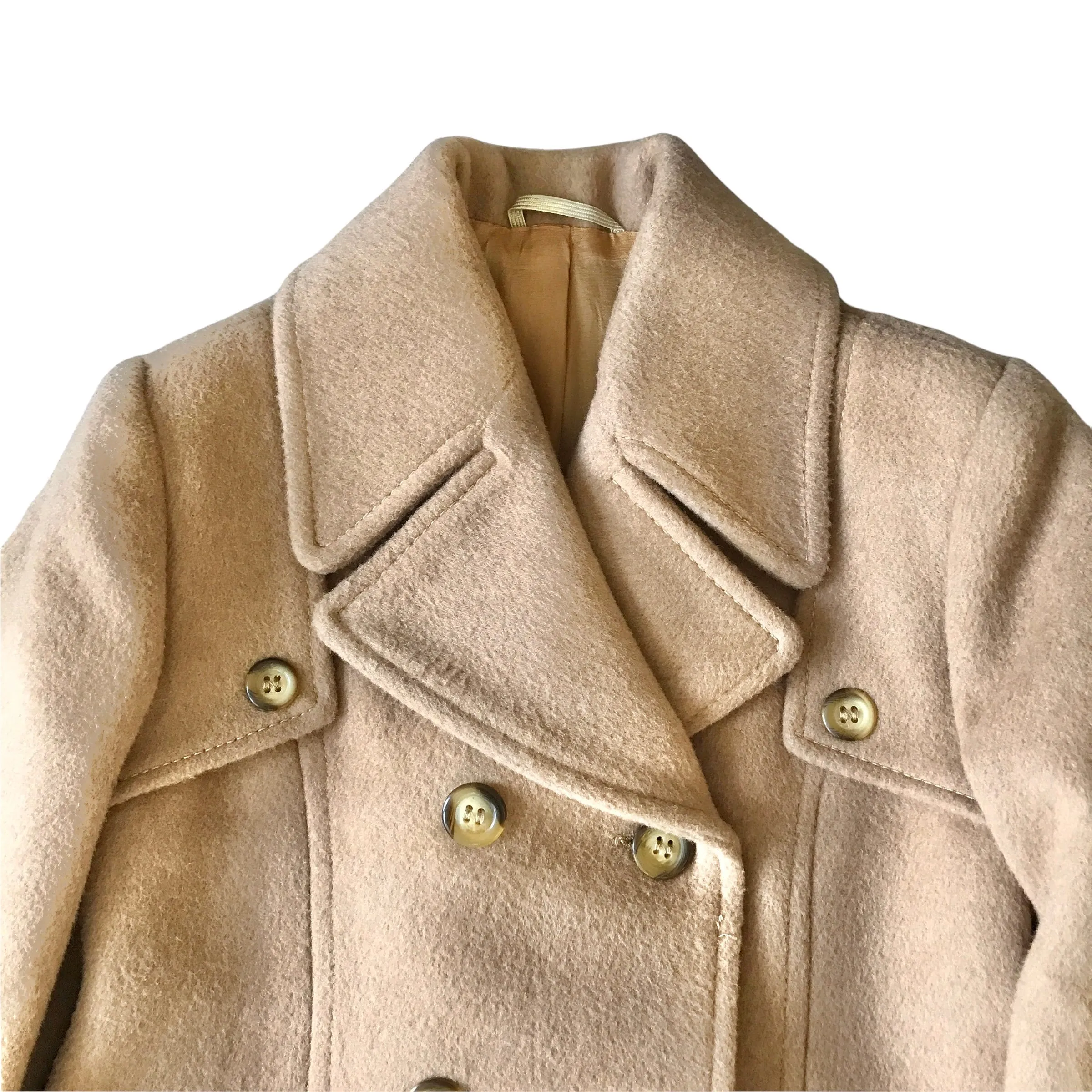 1970's Wool Beige Double Breasted Coat  /5-6Y
