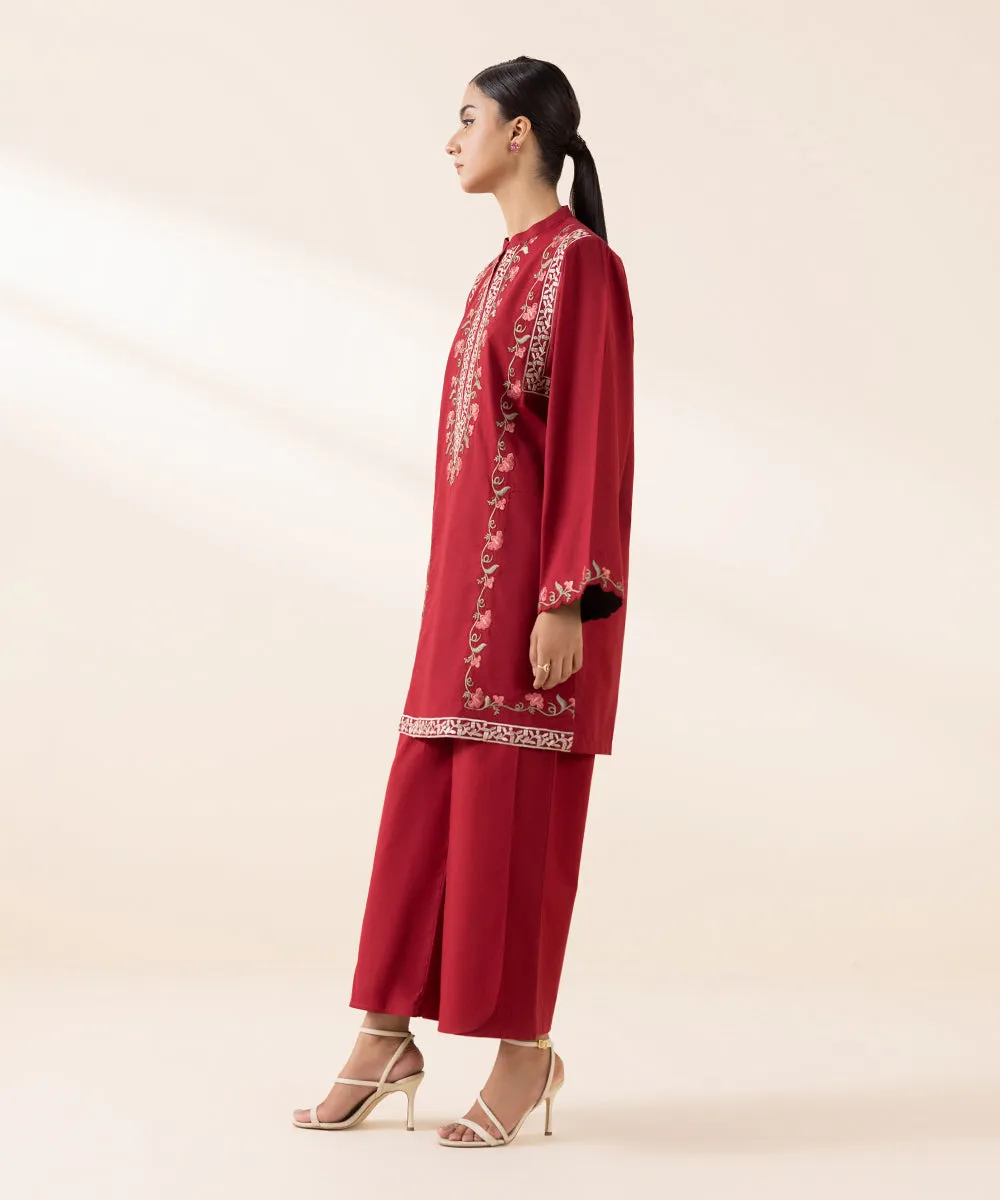 2 Piece - Embroidered Cambric Suit