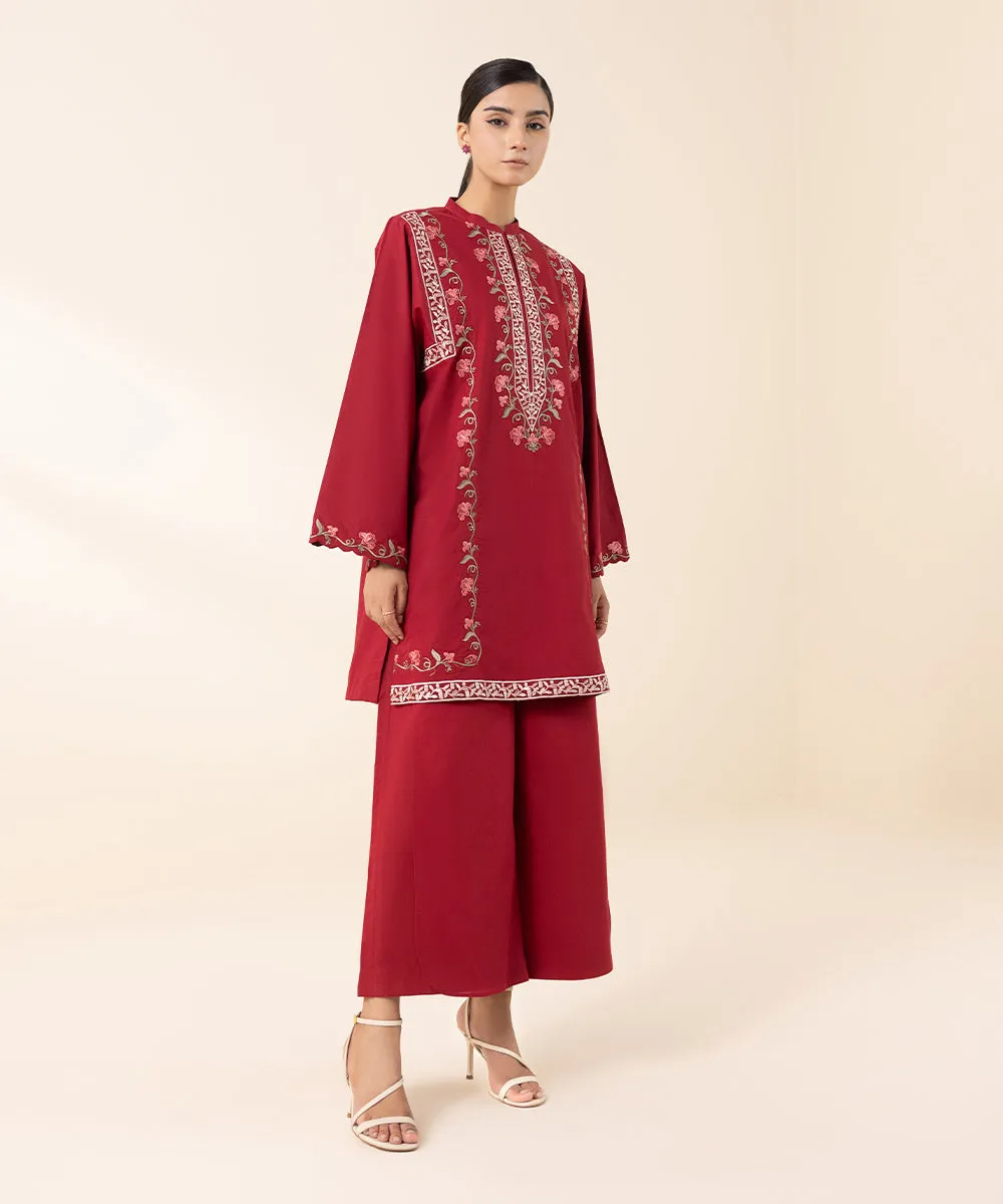 2 Piece - Embroidered Cambric Suit