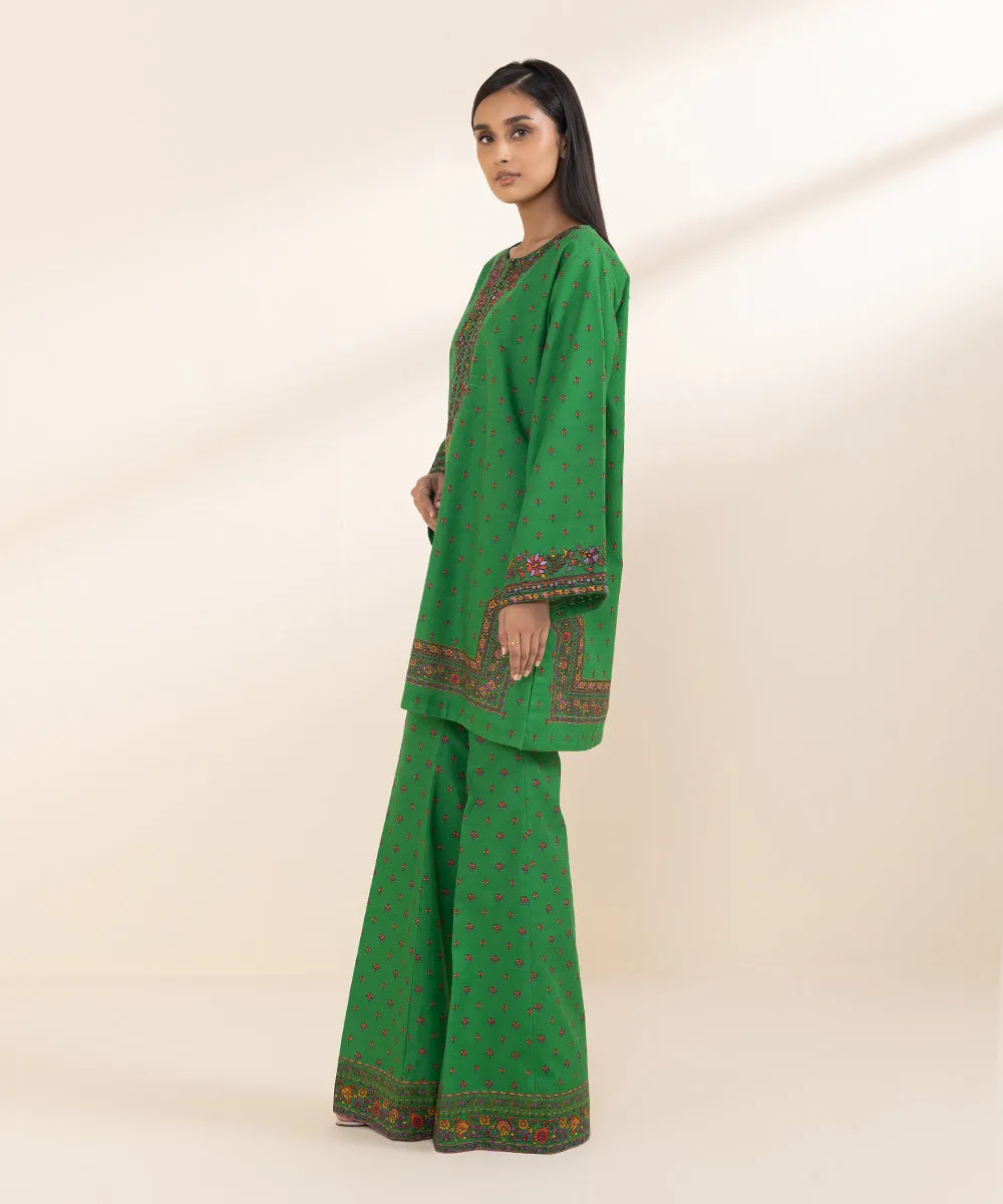 2 Piece - Embroidered Khaddar Suit