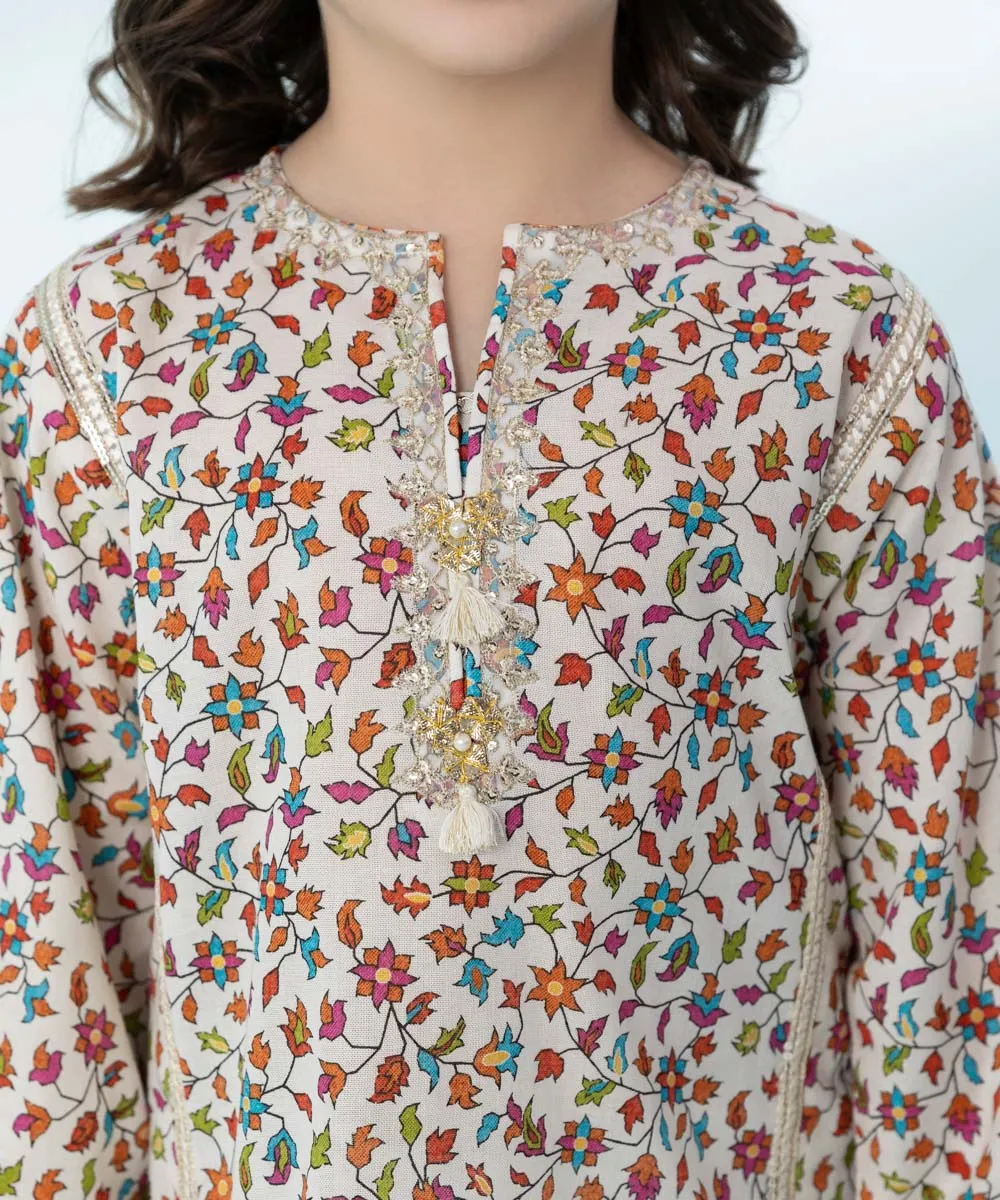2 Piece - Embroidered Khaddar Suit