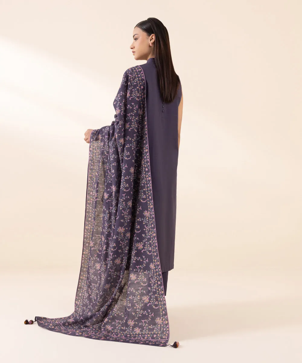 2 Piece - Embroidered Light Khaddar Suit