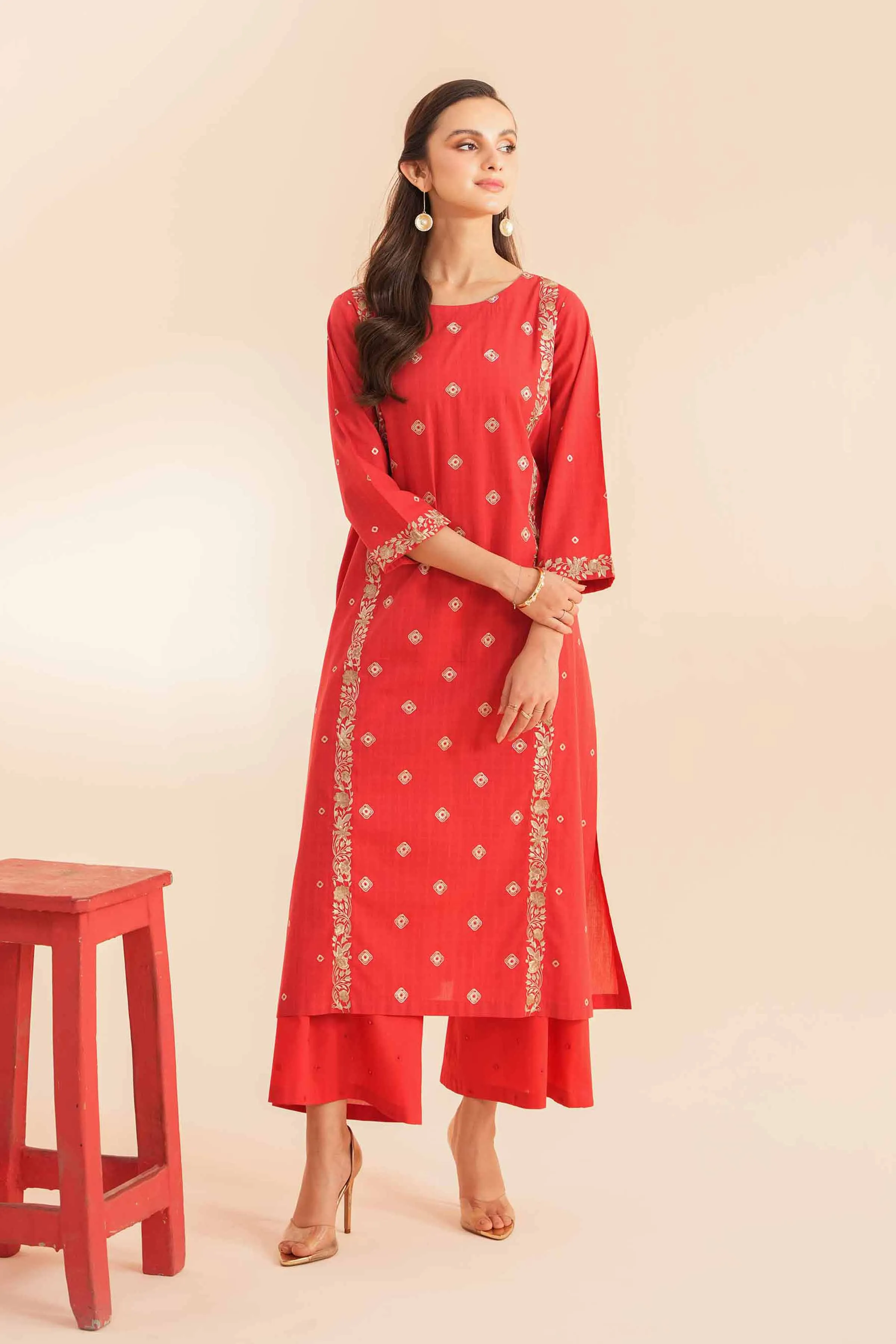 2 Piece - Embroidered Suit - KPE24-18