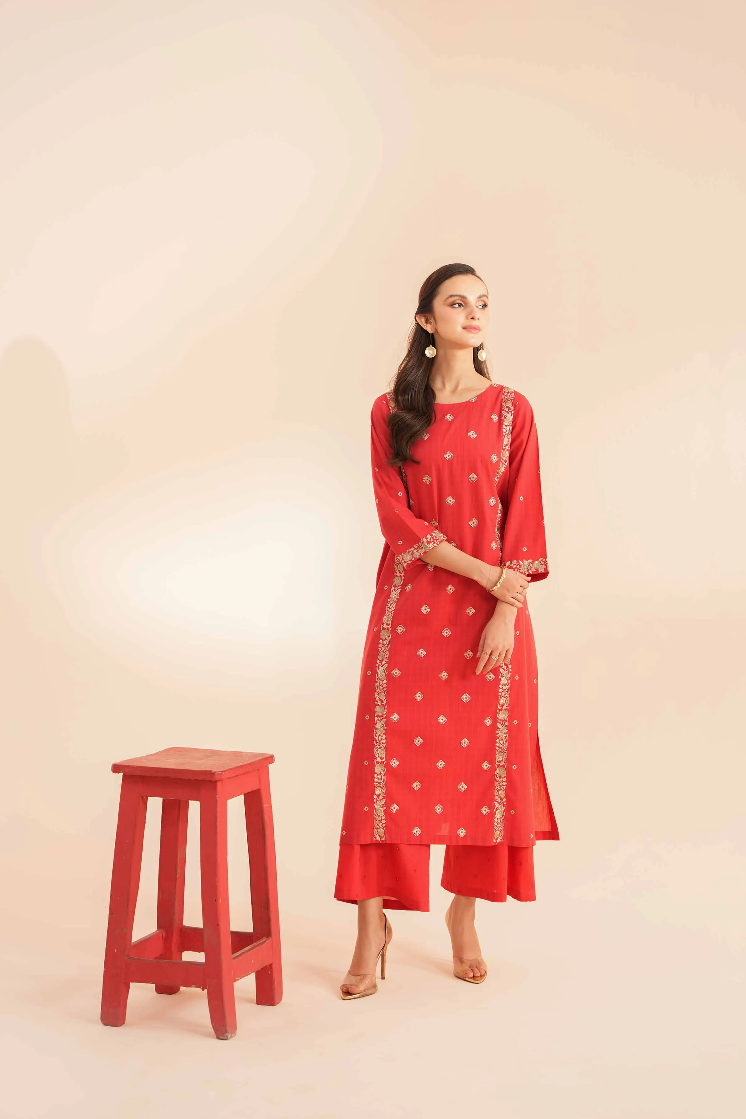 2 Piece - Embroidered Suit - KPE24-18