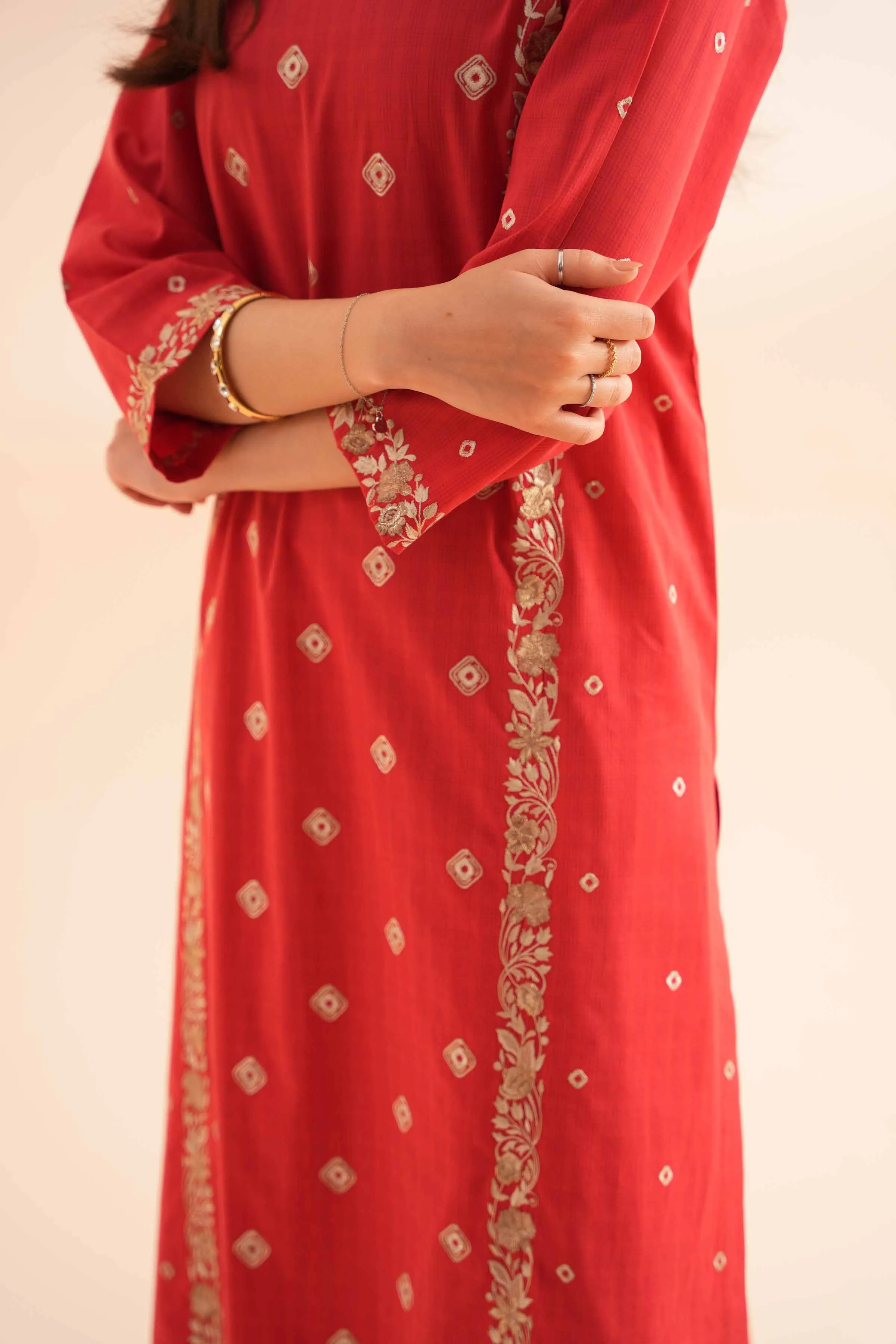 2 Piece - Embroidered Suit - KPE24-18
