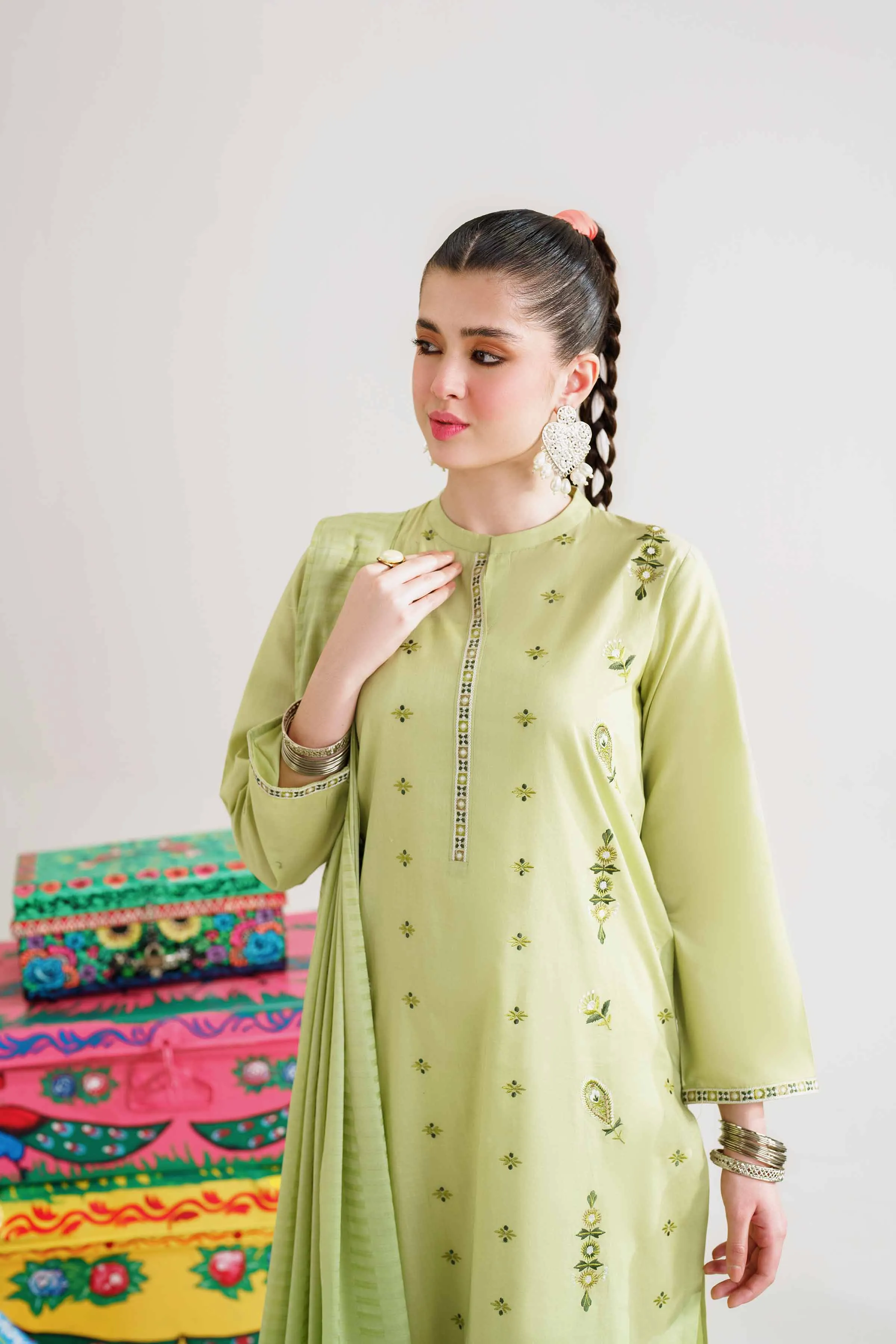 2 Piece - Embroidered Suit - PE24-90