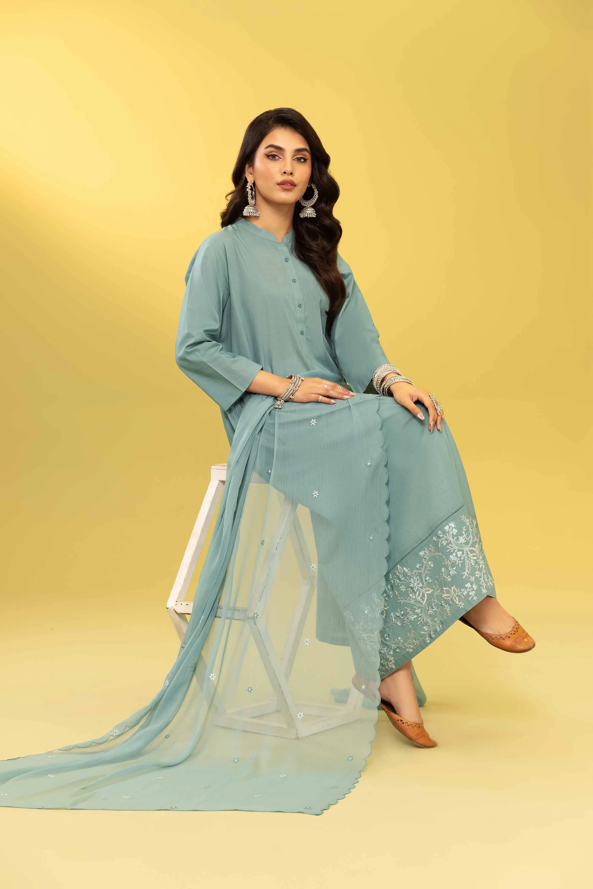 2 Piece - Embroidered Suit - PS23-296