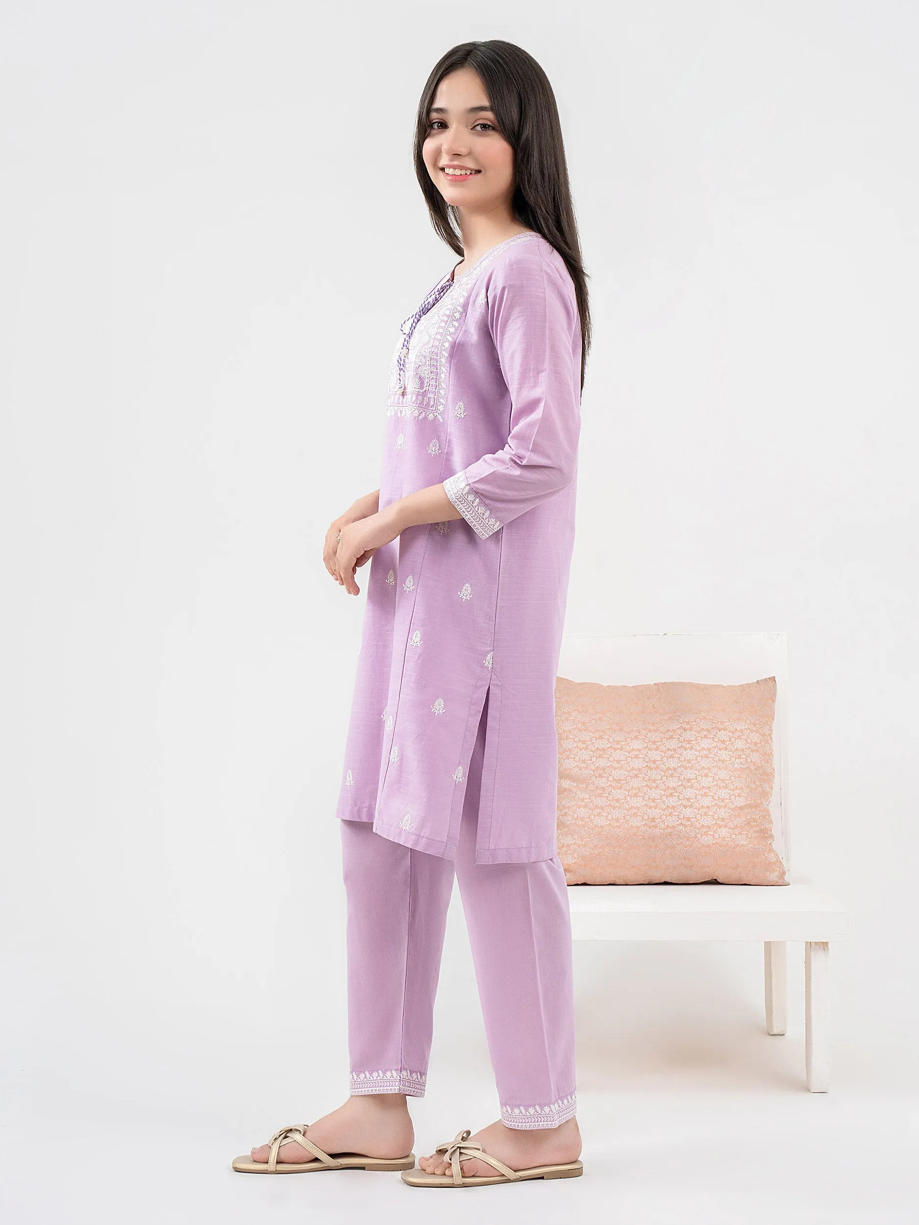 2 Piece Lawn Suit-Embroidered