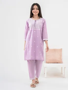 2 Piece Lawn Suit-Embroidered
