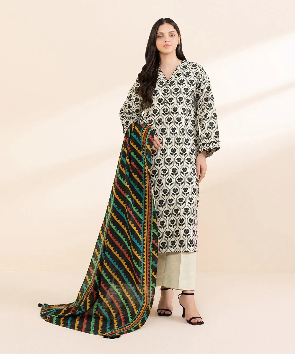 2 Piece - Printed Light Khaddar Suit