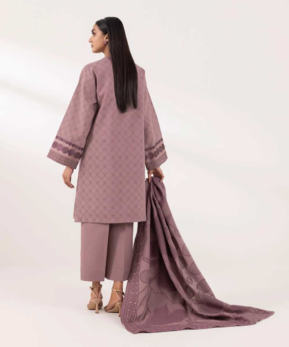 3 Piece -  Embroidered Jacquard Suit
