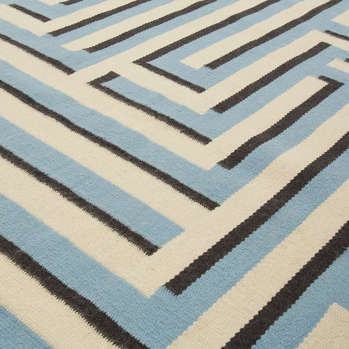 3D Greek Key Flatweave Rug