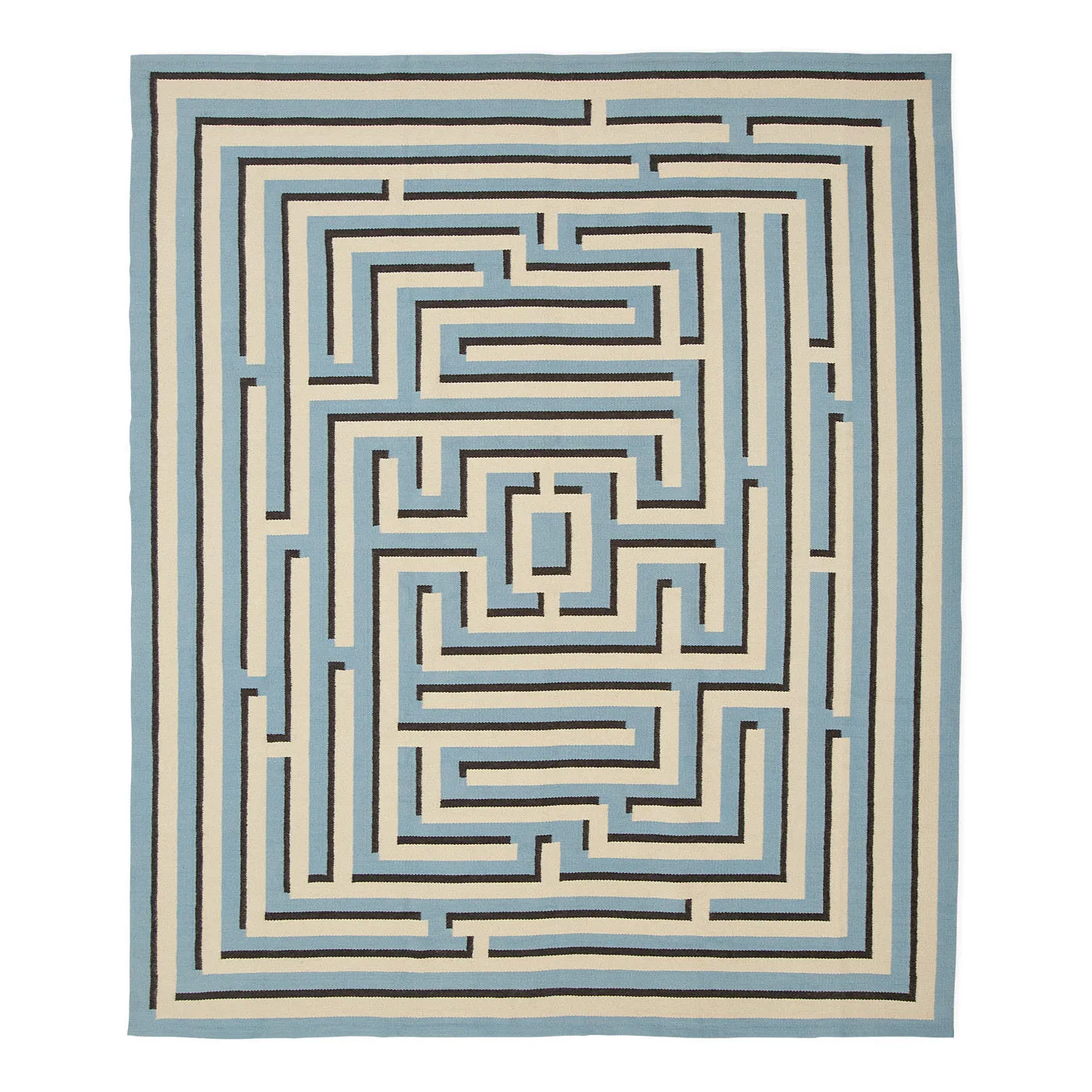 3D Greek Key Flatweave Rug
