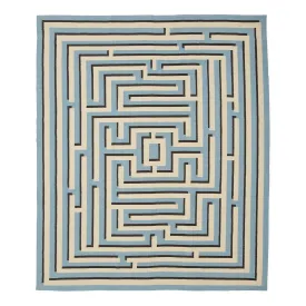 3D Greek Key Flatweave Rug