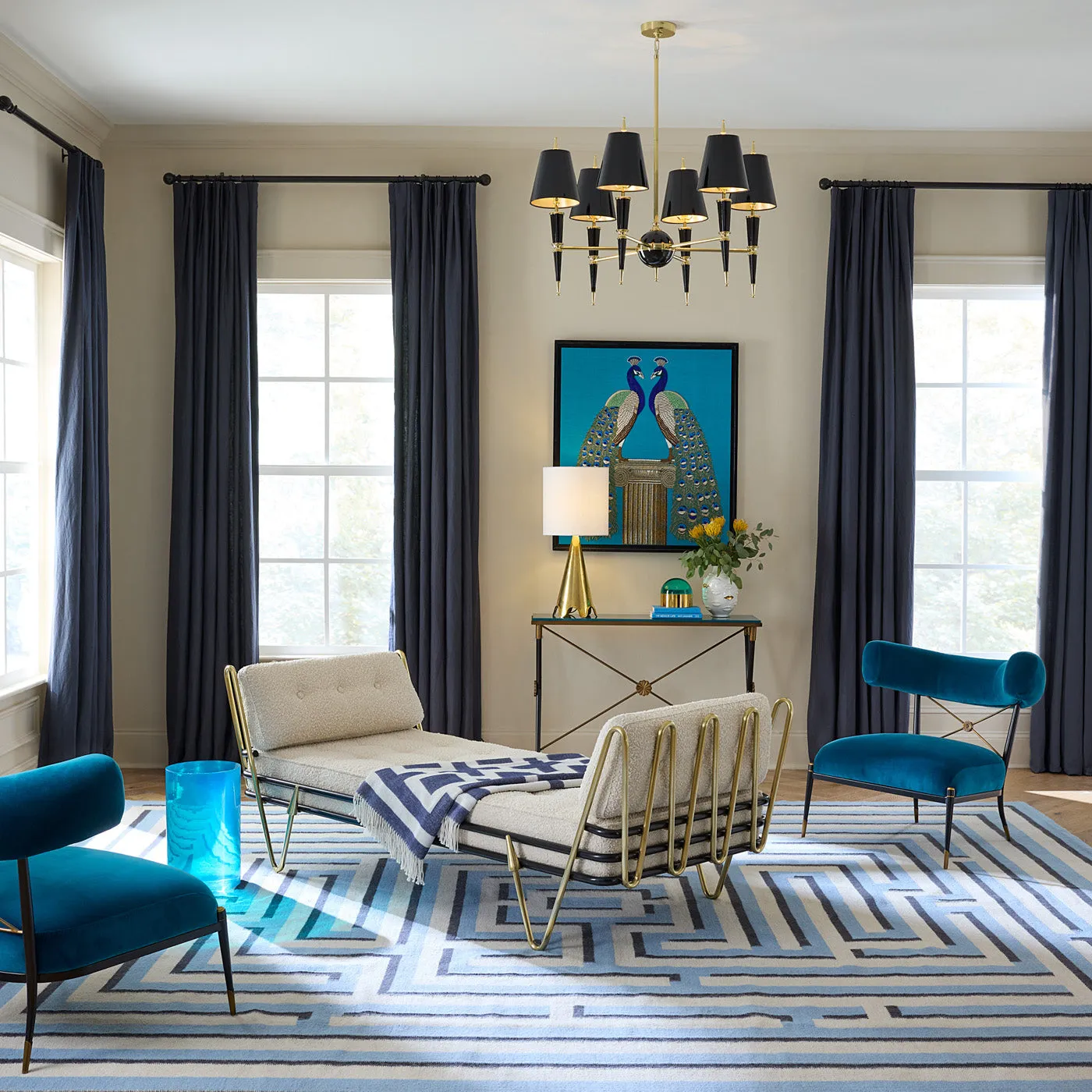 3D Greek Key Flatweave Rug