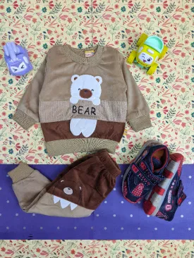3Mth - 9Mth Fleece Brown Bear Suit For Newborn AJ NBGS67