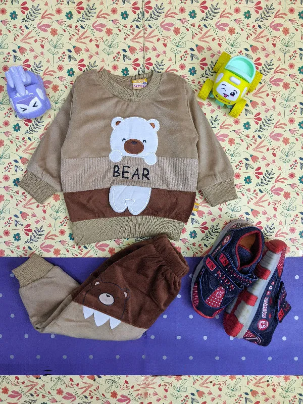 3Mth - 9Mth Fleece Brown Bear Suit For Newborn AJ NBGS67