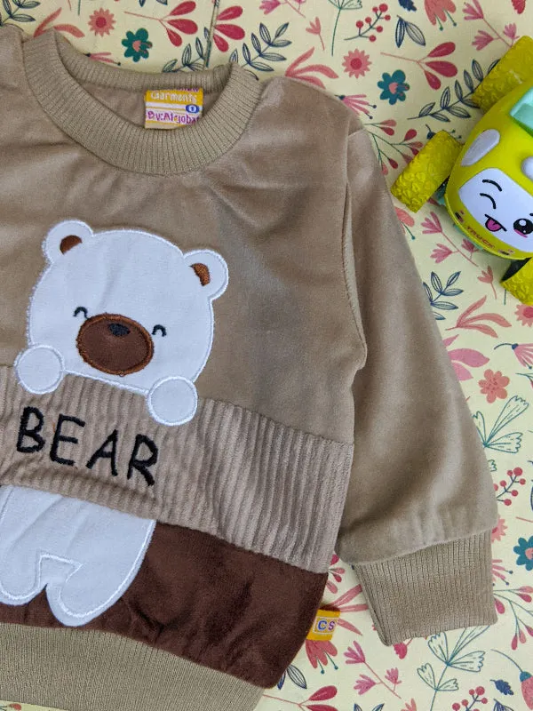 3Mth - 9Mth Fleece Brown Bear Suit For Newborn AJ NBGS67