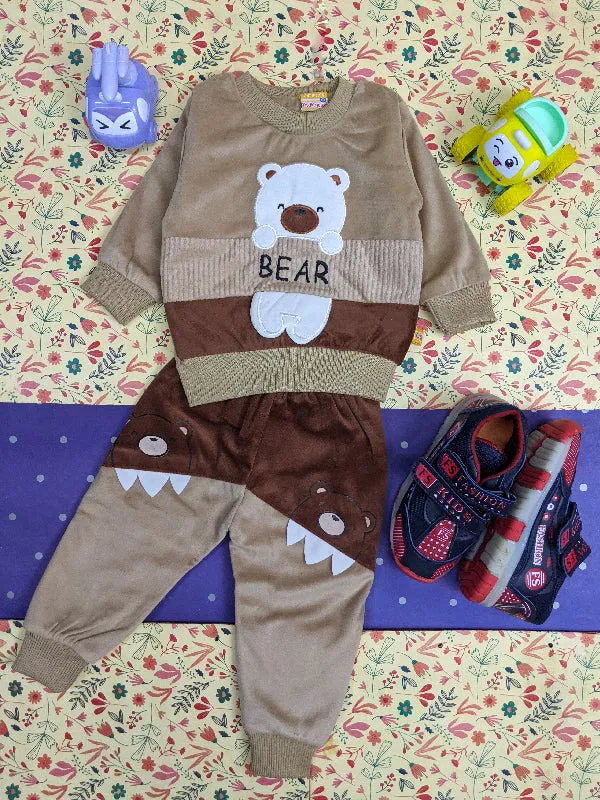 3Mth - 9Mth Fleece Brown Bear Suit For Newborn AJ NBGS67