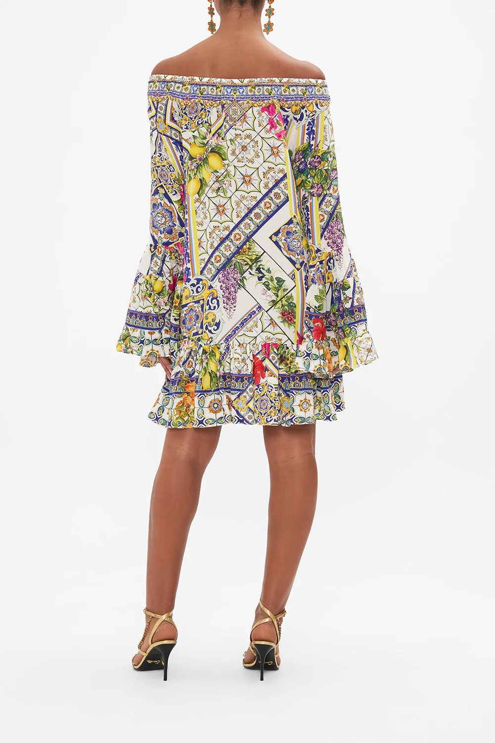 A LINE FRILL DRESS AMALFI AMORE