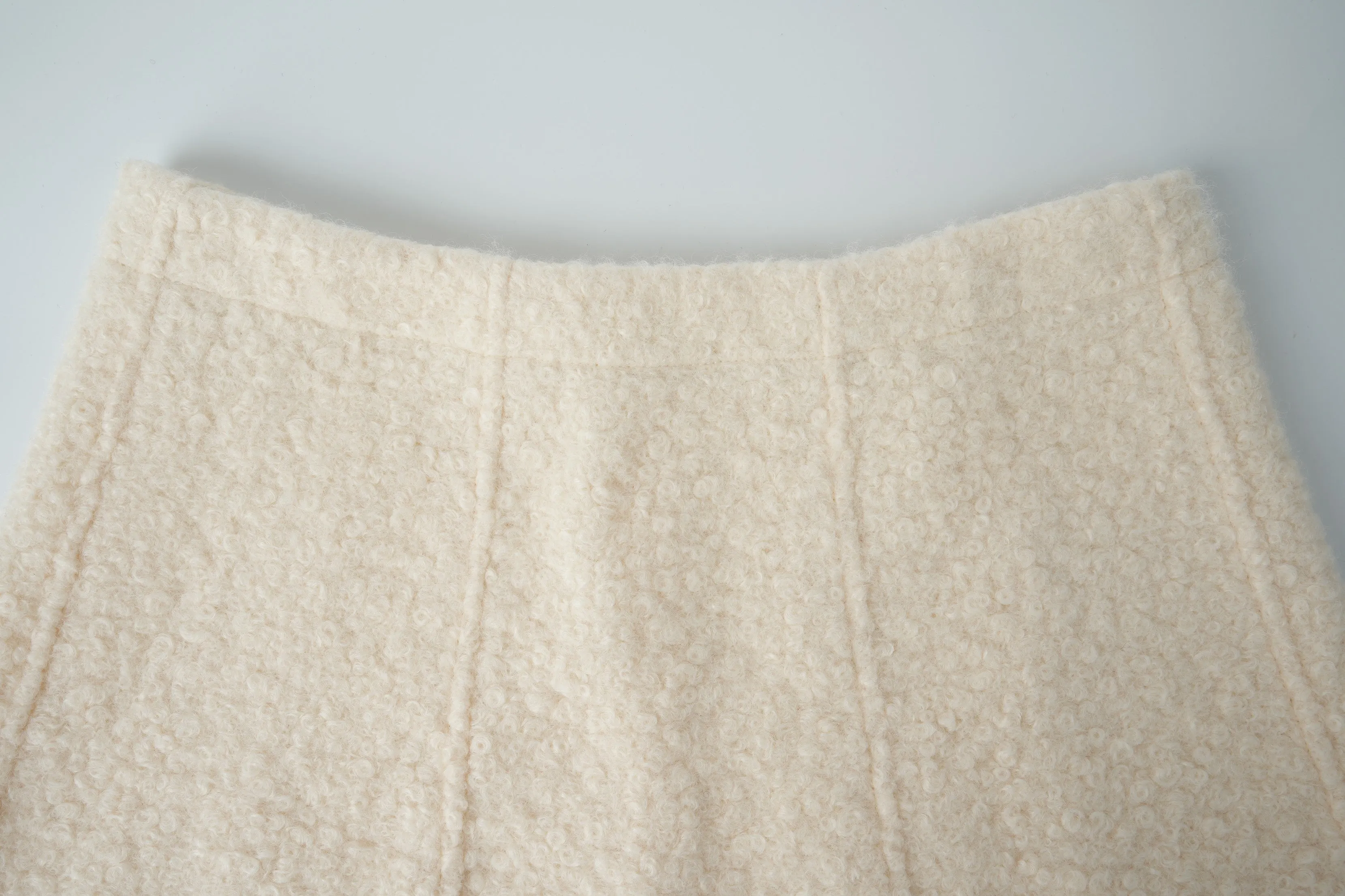 a-line sherpa skirt - creme