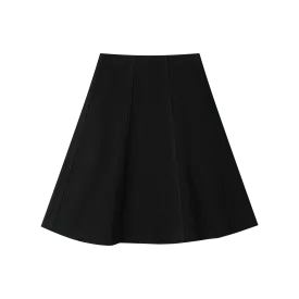 a-line wool skirt - black