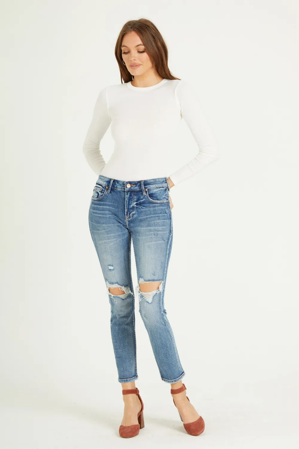 AIDEN HIGH-RISE GIRLFRIEND JEANS | DISTRESSED BLUE