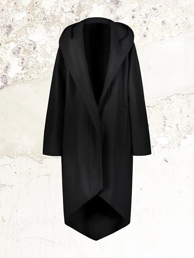 ALEXANDRE VAUTHIER Black Hooded Long Coat