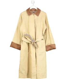 Aligne Beige Barnaby Reversible Check Trench Coat UK S