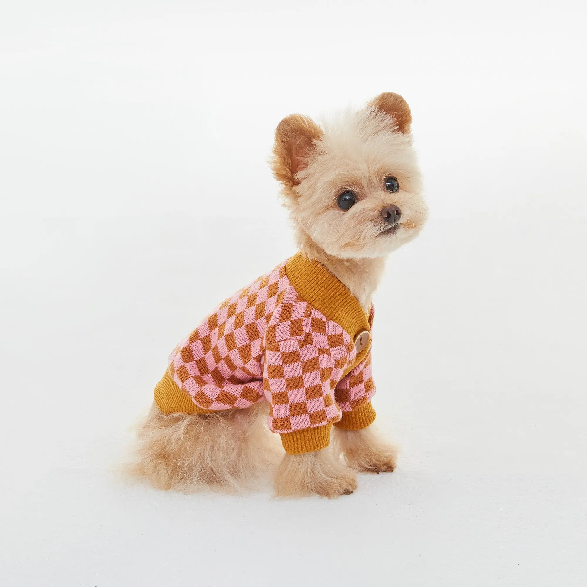 All Checkered Out Cardigan - Pink