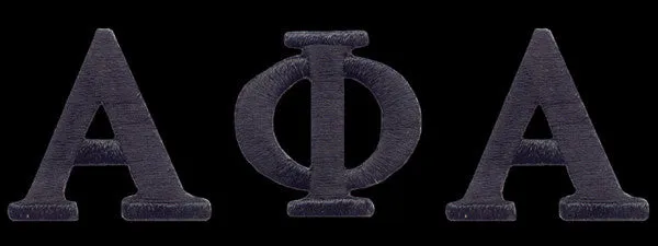 Alpha Black Letter Set Patches 1 Inch