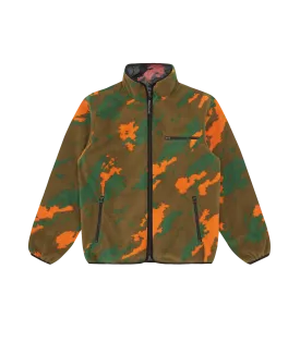 A/O CAMO PRINT REVERSIBLE FLEECE JACKET - GREEN/GREY