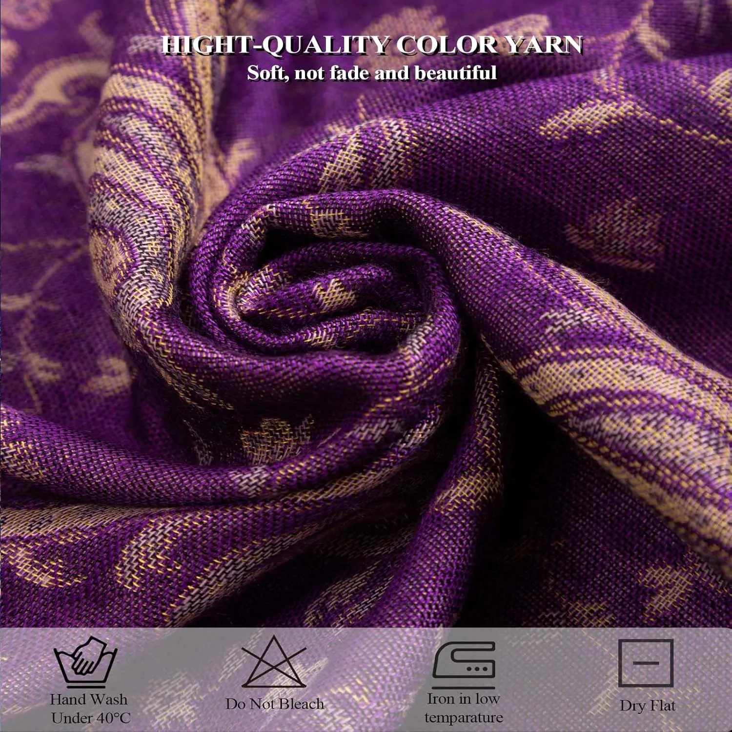 AUSEKALY Pashmina Feel Shawls Wraps for Women Rave Scarf Soft Silky Reversible Men Scarves