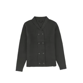 Bamboo Hunter Green Ribbed Knit Double Breasted Blazer