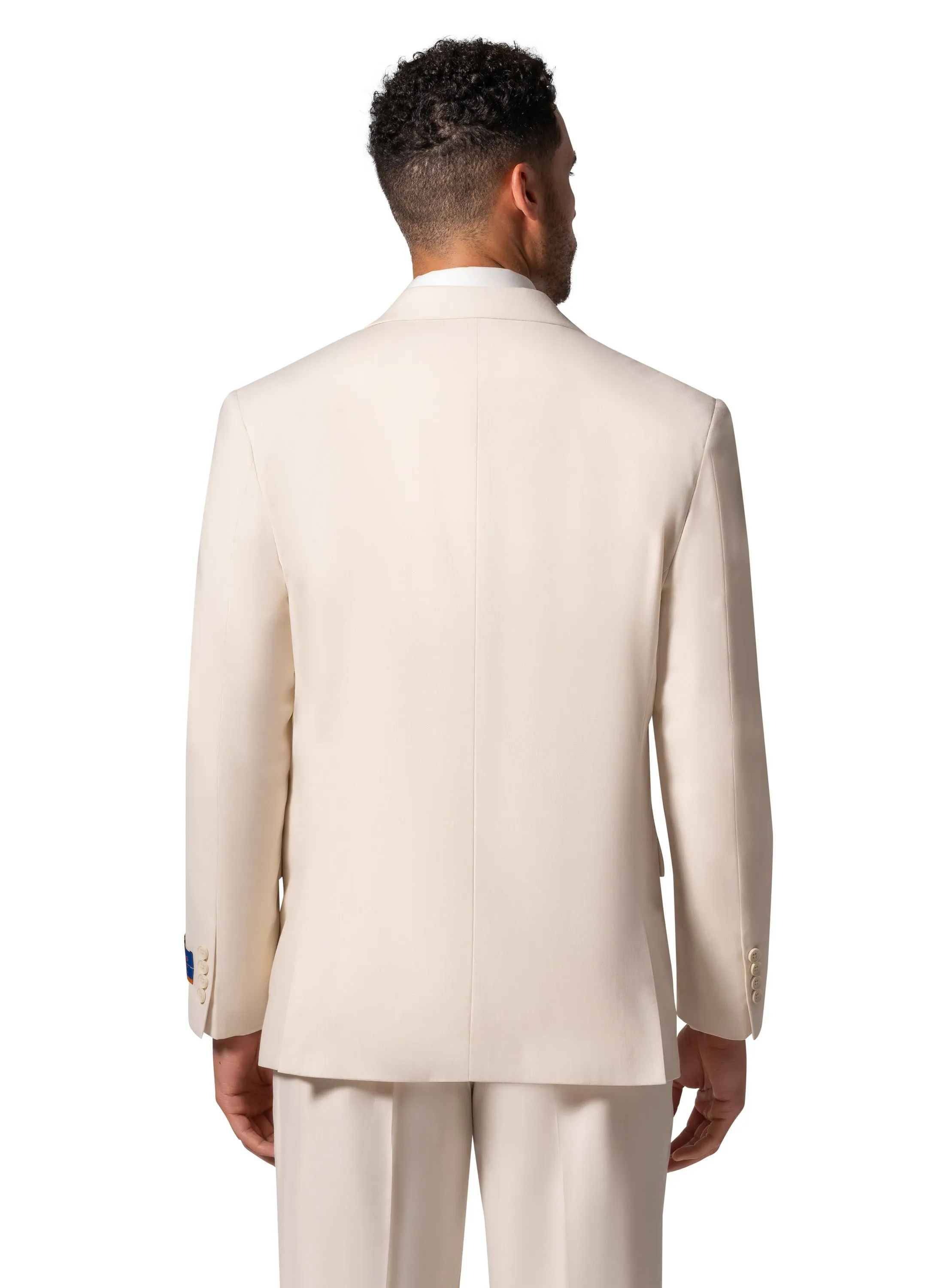 Berragamo MARCO UNI 3PC Slim Peak Suit - Cream