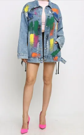 “Bianca” Painted Distressed Jacket- Restocked “Bianca” Painted Distressed Jacket- Restocked