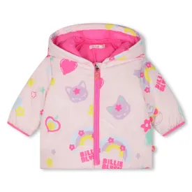Billieblush Baby Pink Padded Rainbow Cat Jacket
