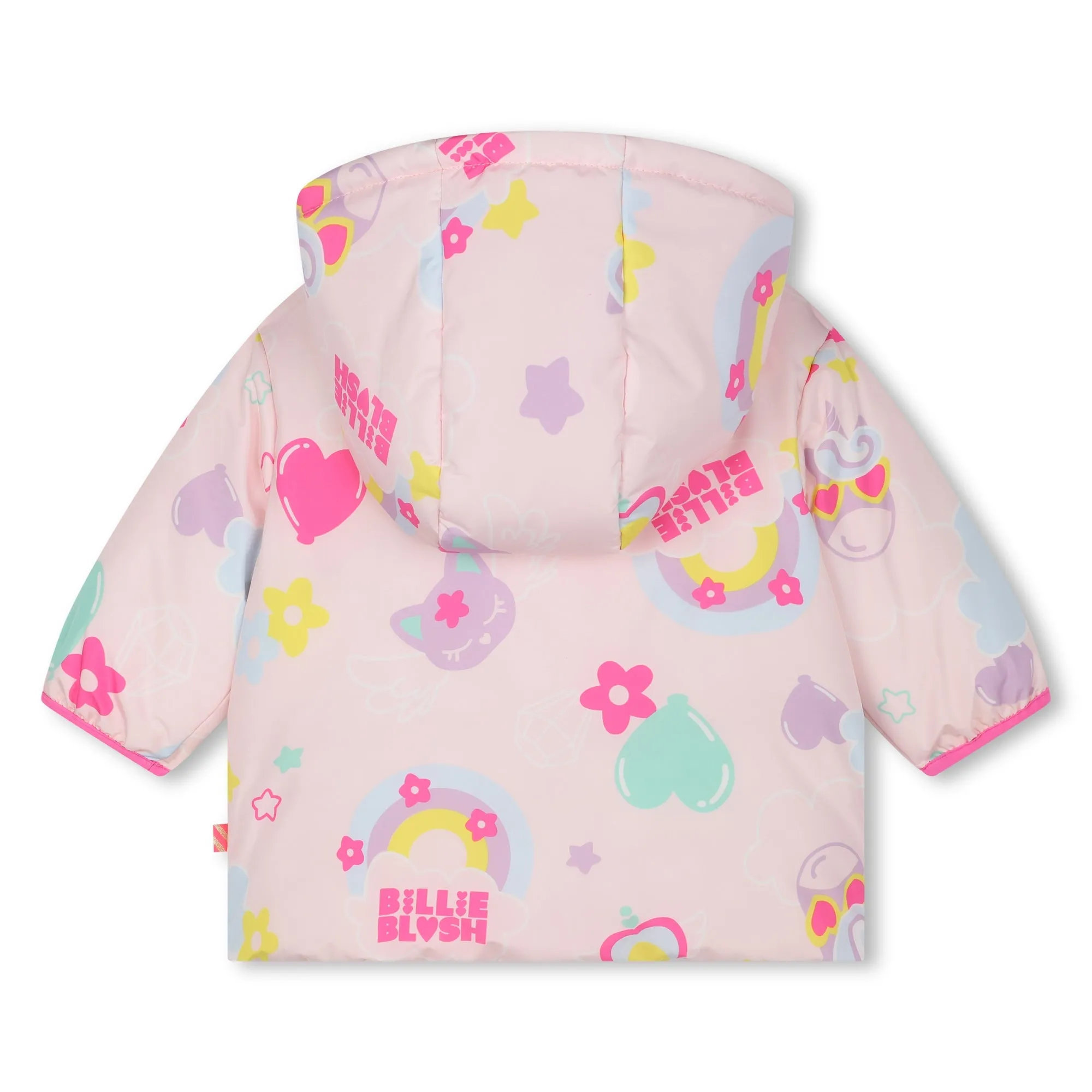 Billieblush Baby Pink Padded Rainbow Cat Jacket