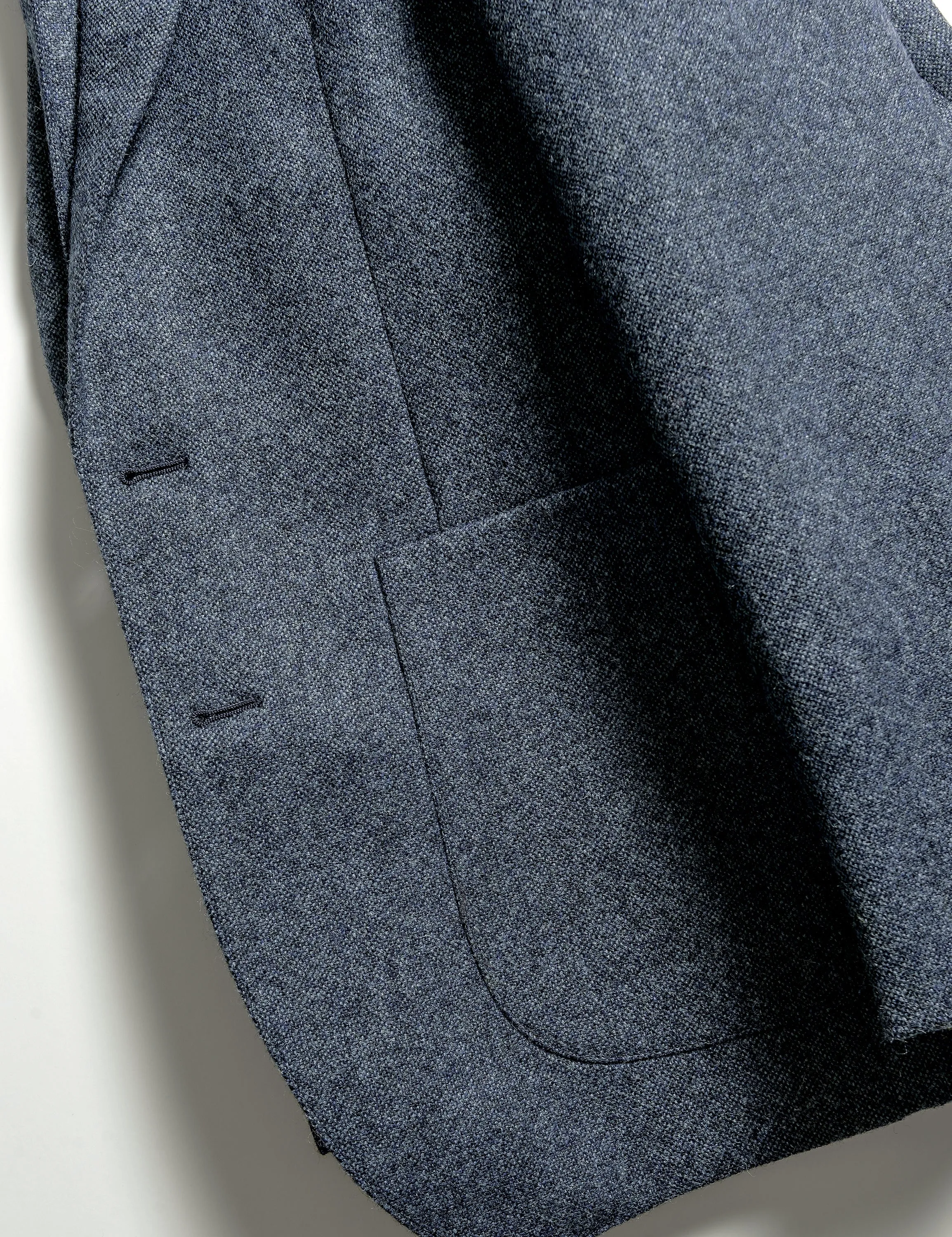 BKT35 Unstructured Jacket in Donegal Tweed - Denim