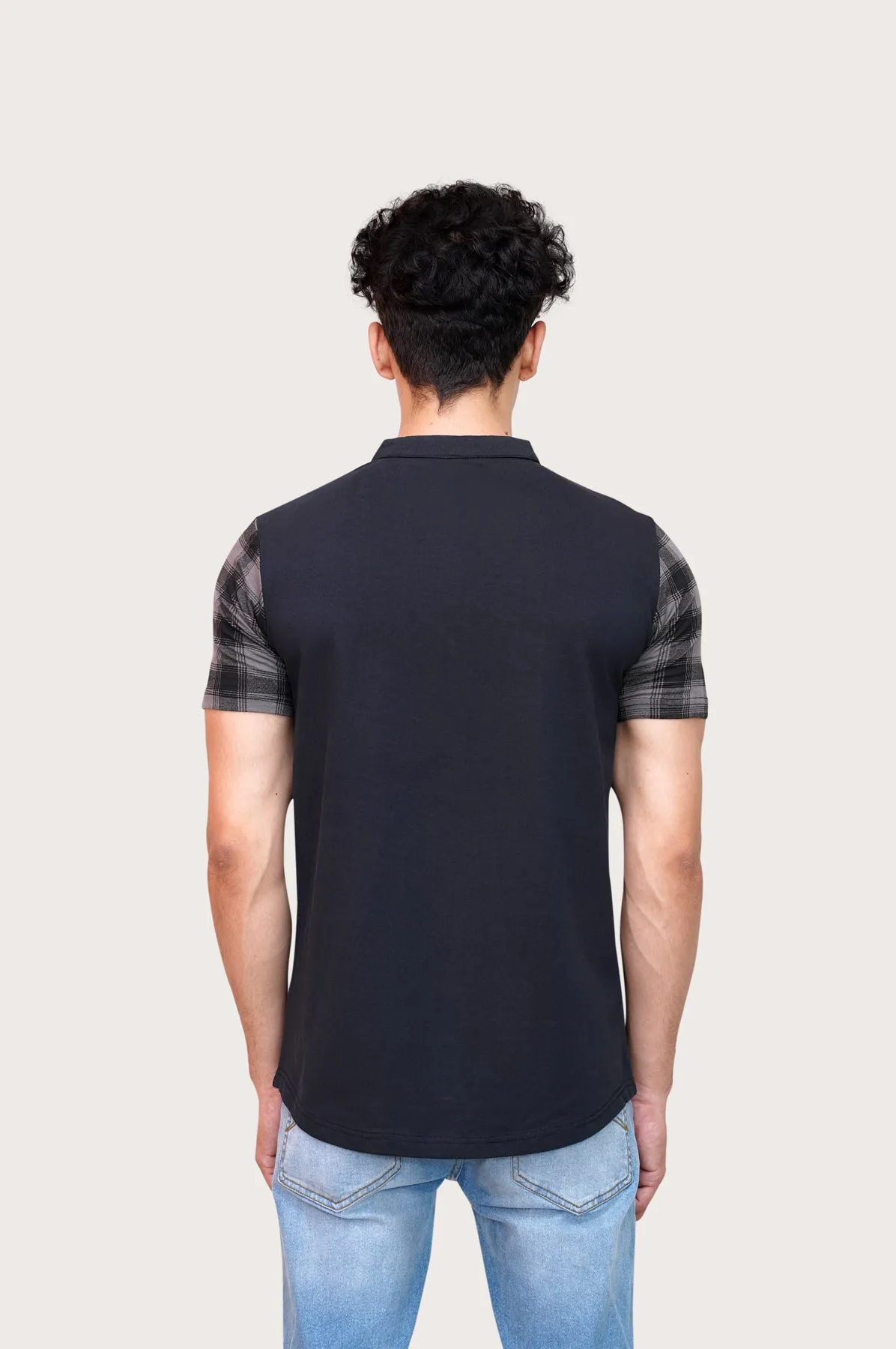 Black & Grey Checkered Button Up Shirt