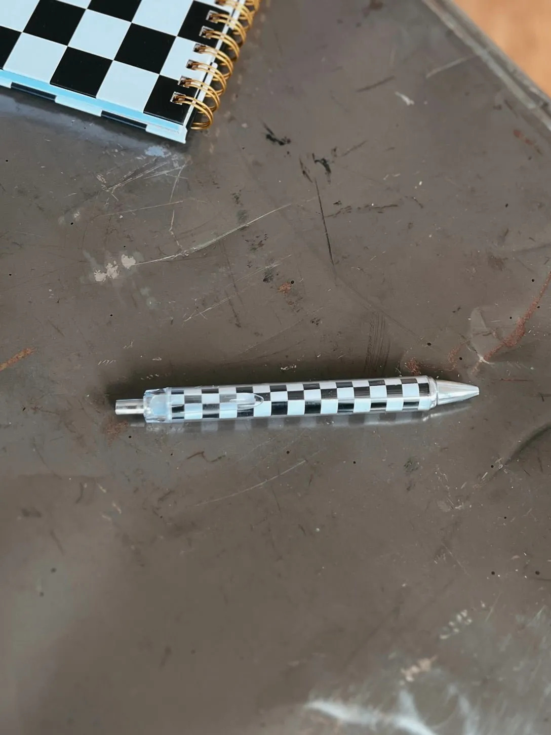 Black & White Checkered Pen