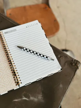 Black & White Checkered Pen