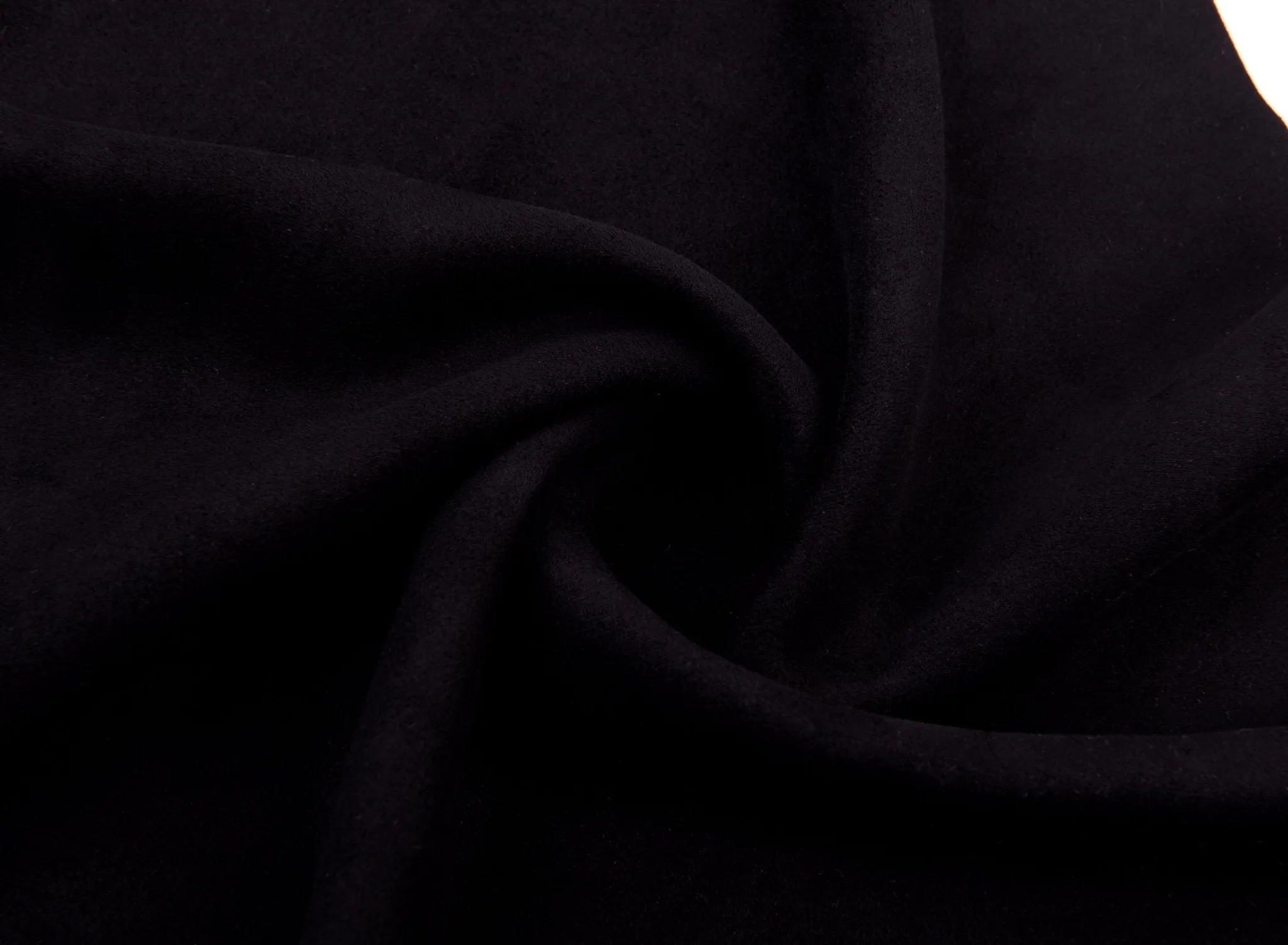 Black Melton Double Sided Brush Fabric, Black woolen Fabric, Wool Blended Material, Coat making Fabric, Fall Winter Textiles