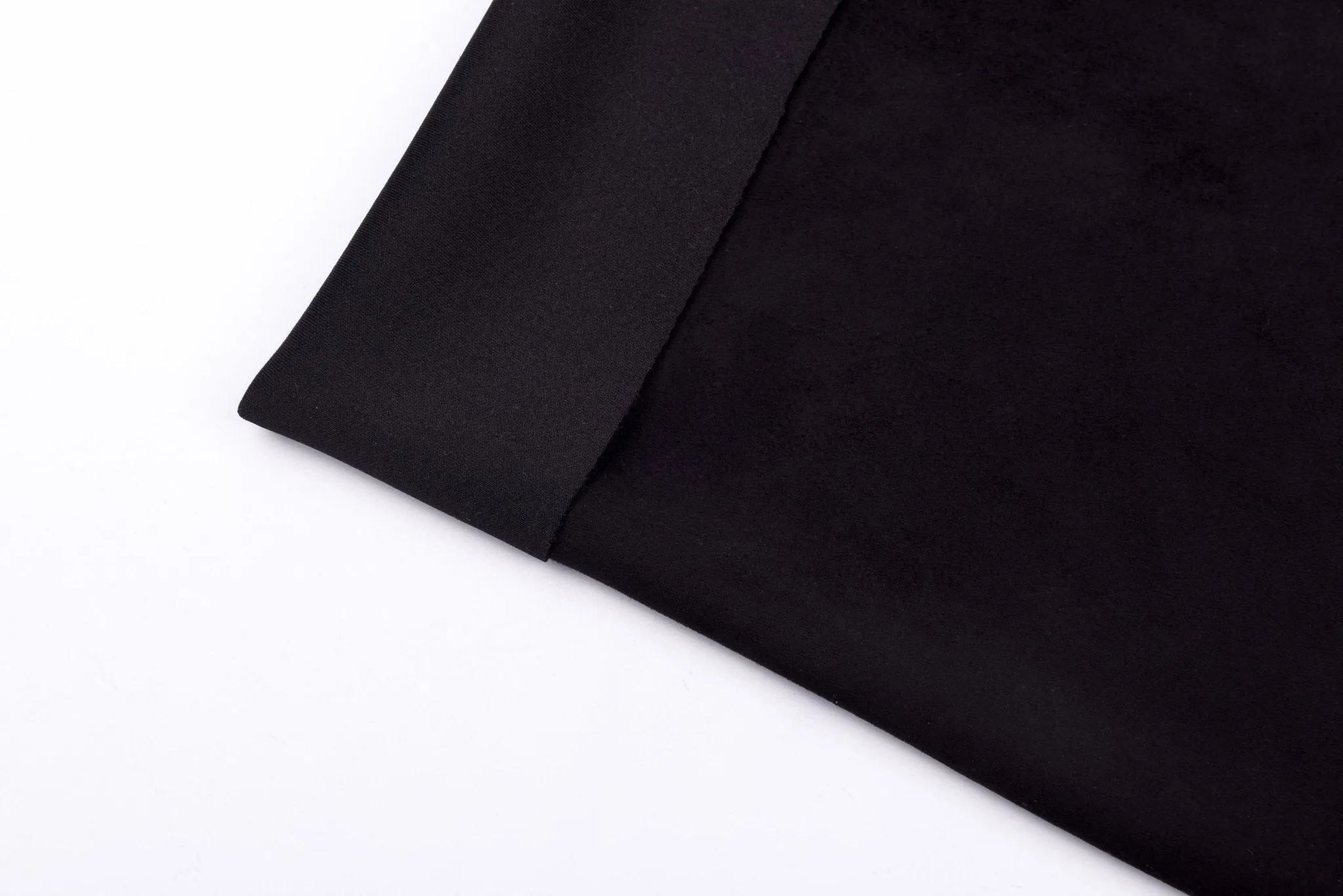 Black Melton Double Sided Brush Fabric, Black woolen Fabric, Wool Blended Material, Coat making Fabric, Fall Winter Textiles