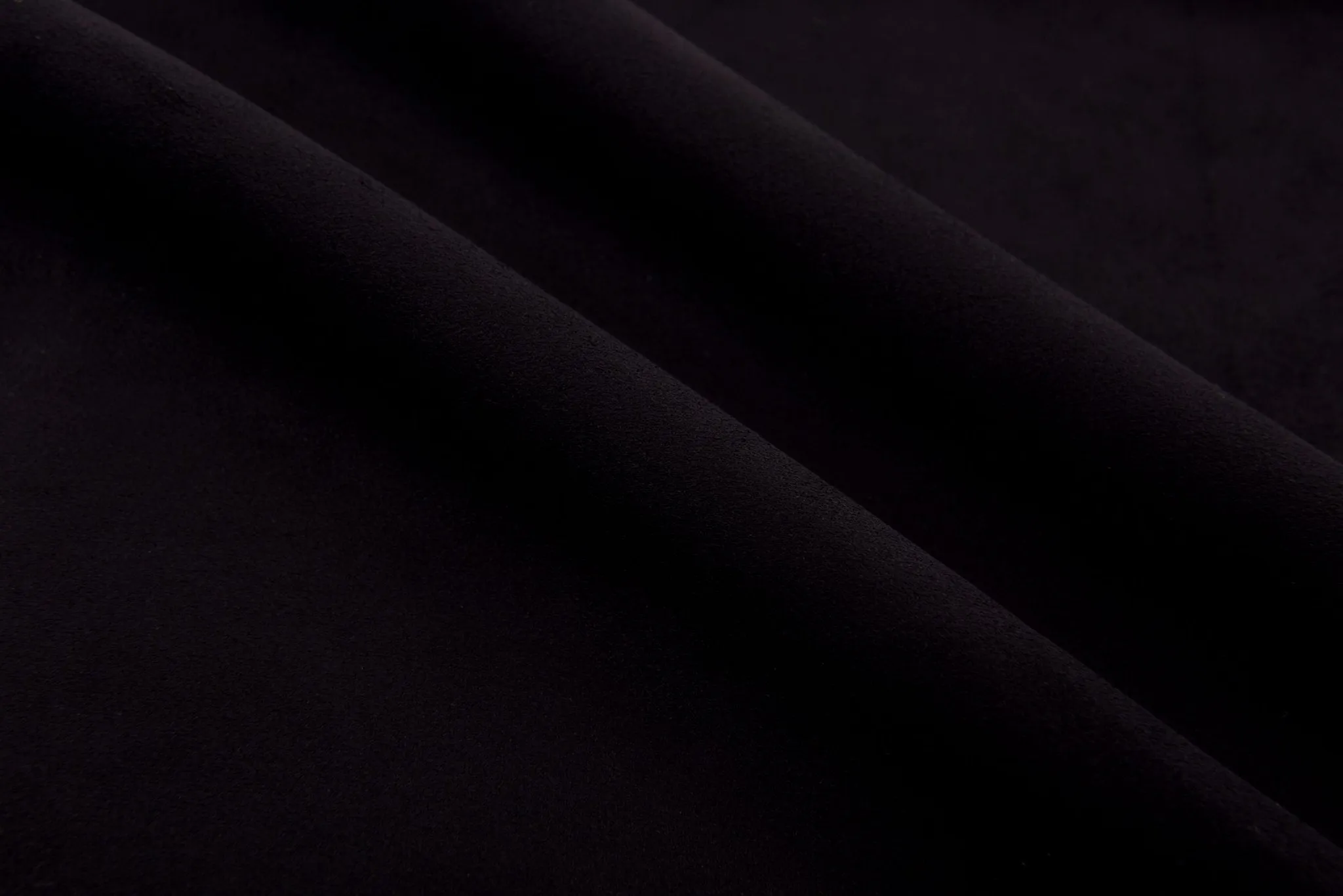 Black Melton Double Sided Brush Fabric, Black woolen Fabric, Wool Blended Material, Coat making Fabric, Fall Winter Textiles