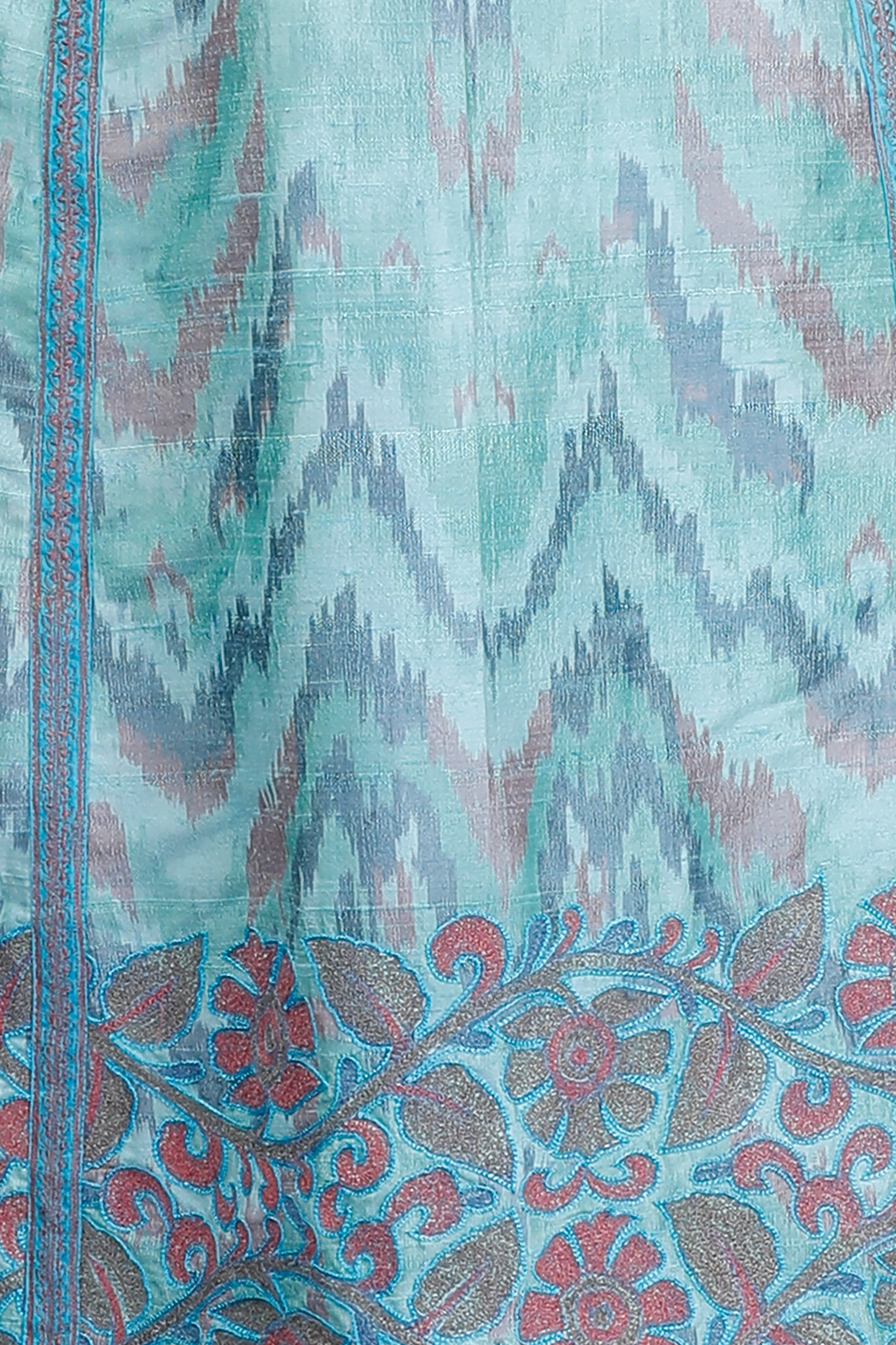 Blue Ikkat Raw Silk Jacket